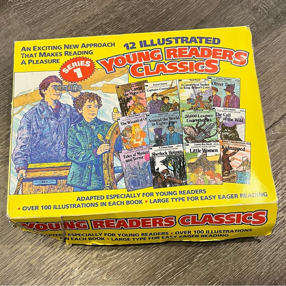 Vintage Set of 12 Illustrated Young Readers Classic Books Series 1